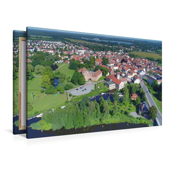 Premium textile canvas Premium textile canvas 120 cm x 80 cm landscape old town panorama - Neustadt-Glewe 