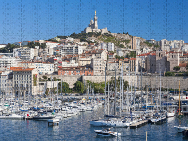 Blick auf den Vieux Port und Notre-Dame de la Garde - CALVENDO Foto-Puzzle - calvendoverlag 29.99