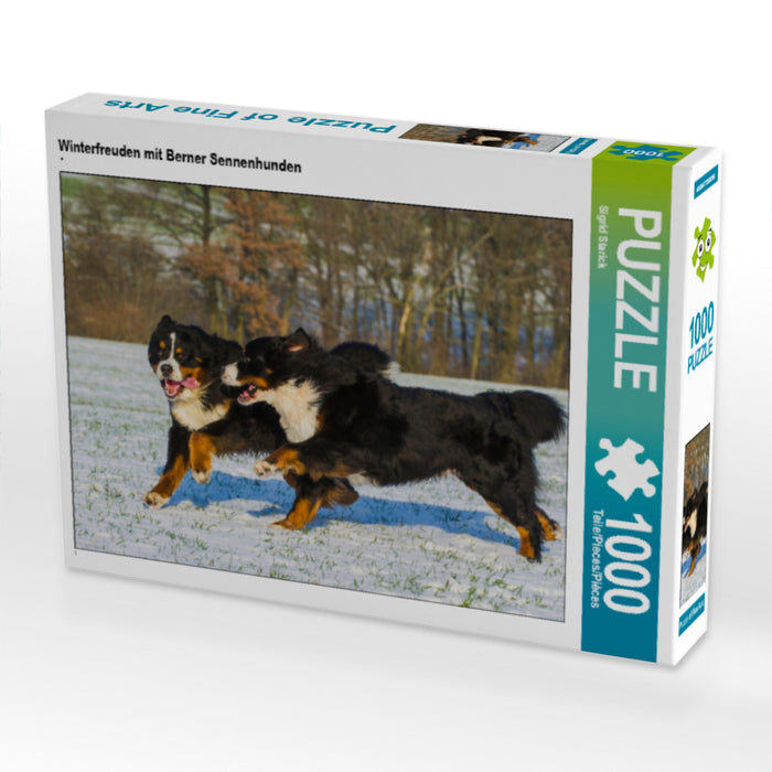 Winterfreuden mit Berner Sennenhunden - CALVENDO Foto-Puzzle - calvendoverlag 29.99