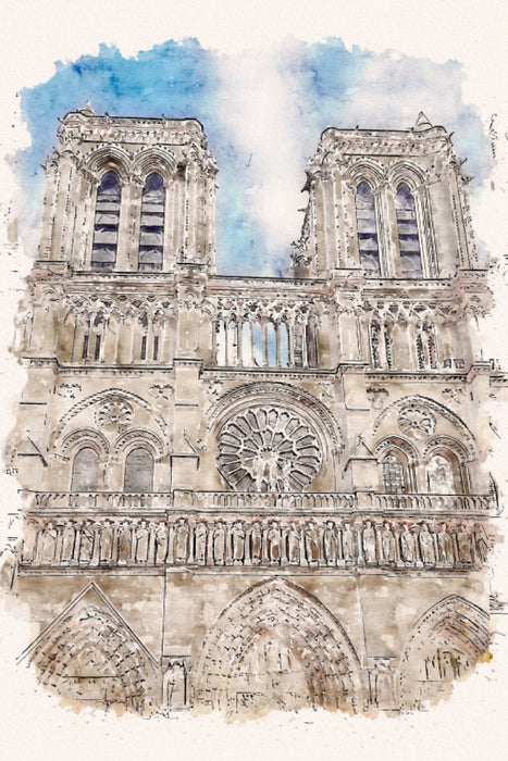 Premium Textil-Leinwand Premium Textil-Leinwand 60 cm x 90 cm hoch Kathedrale Notre-Dame de Paris