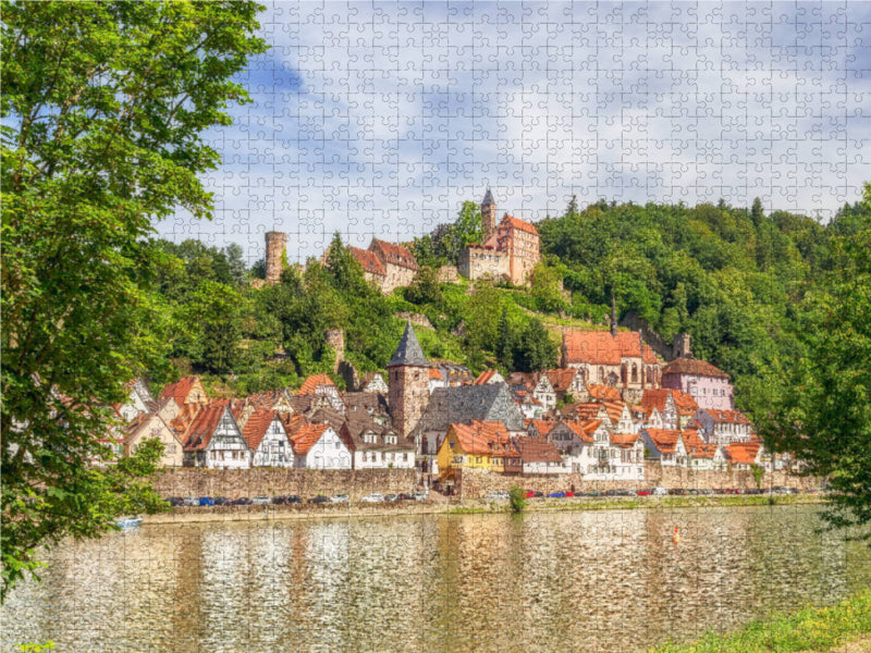 Old town and Hirschhorn Castle - CALVENDO photo puzzle 