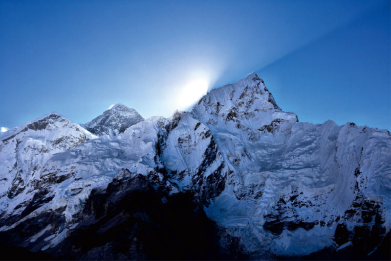 Toile textile premium Toile textile premium 120 cm x 80 cm paysage Lever de soleil sur l'Everest 