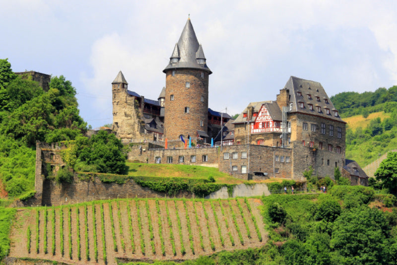 Toile textile haut de gamme Toile textile haut de gamme 120 cm x 80 cm paysage Château de Stahleck à Bacharach 