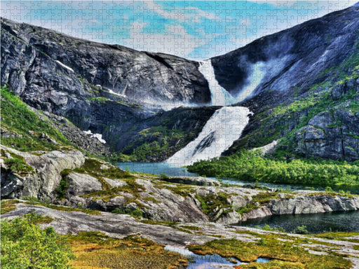 Norwegen Wasserfall - CALVENDO Foto-Puzzle - calvendoverlag 29.99