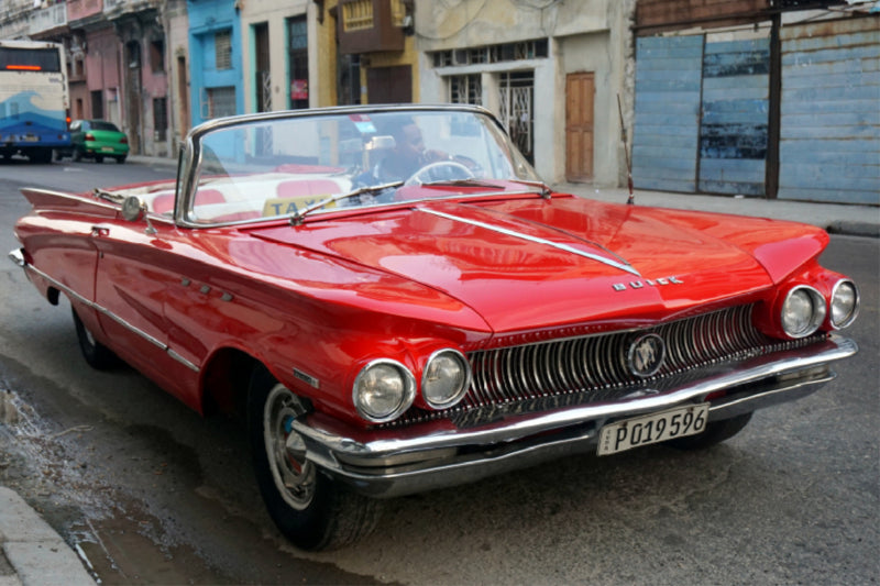 Toile textile haut de gamme Toile textile haut de gamme 120 cm x 80 cm paysage La voiture vintage BUICK INVICTA de 1959 à La Havane 