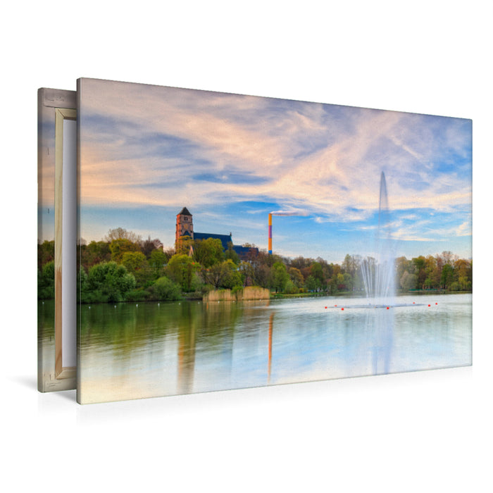 Toile textile haut de gamme Toile textile haut de gamme 120 cm x 80 cm paysage Un motif du calendrier Chemnitz - ville et nature 