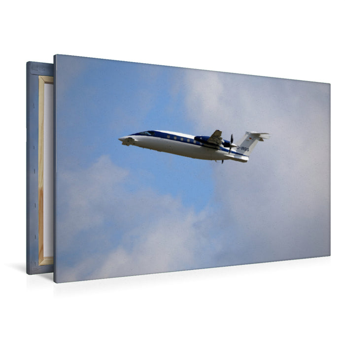 Premium Textil-Leinwand Premium Textil-Leinwand 120 cm x 80 cm quer Piaggio P180 Avanti Flugzeug mit Heckpropeller