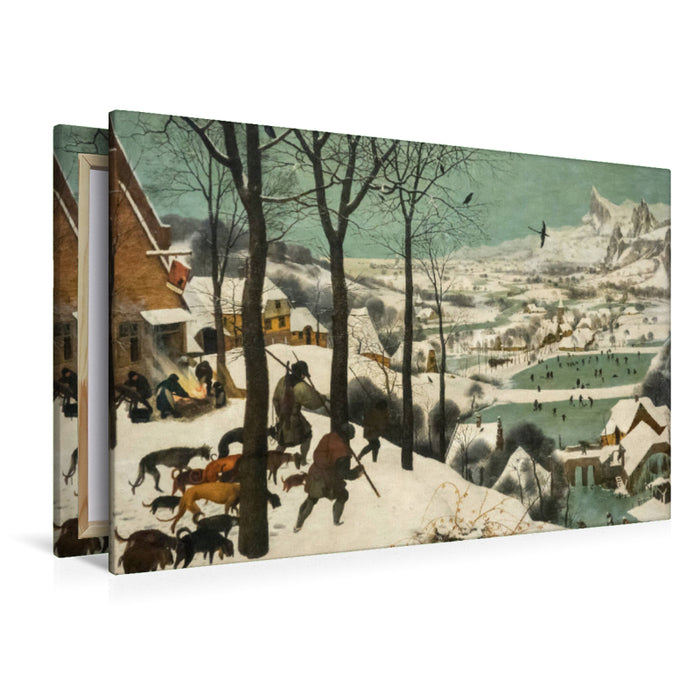 Premium Textil-Leinwand Premium Textil-Leinwand 120 cm x 80 cm quer Jäger im Schnee (Winter) - 1565
