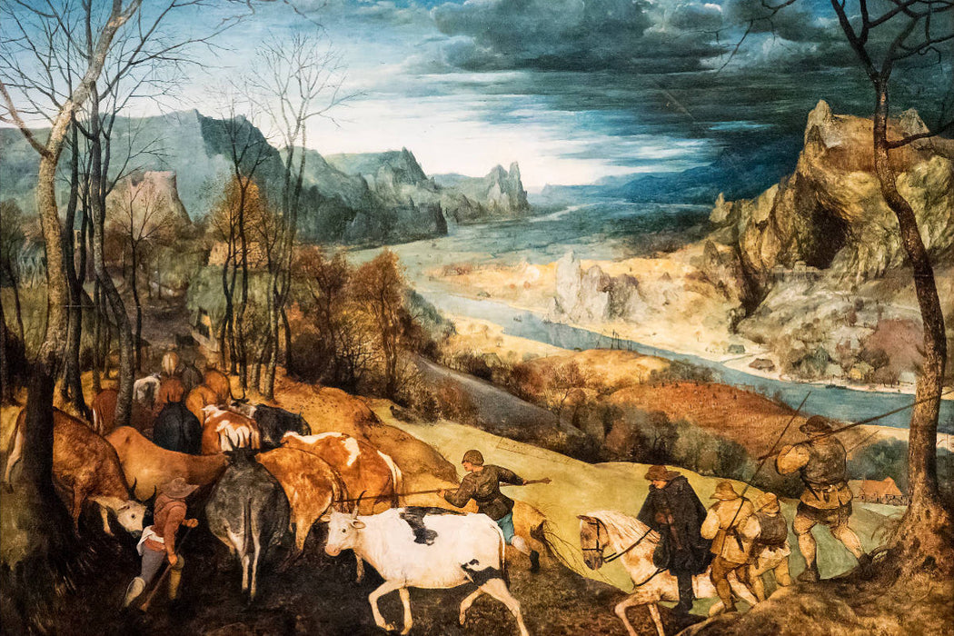 Premium Textil-Leinwand Premium Textil-Leinwand 120 cm x 80 cm quer Heimkehr der Herde (Herbst) - 1565
