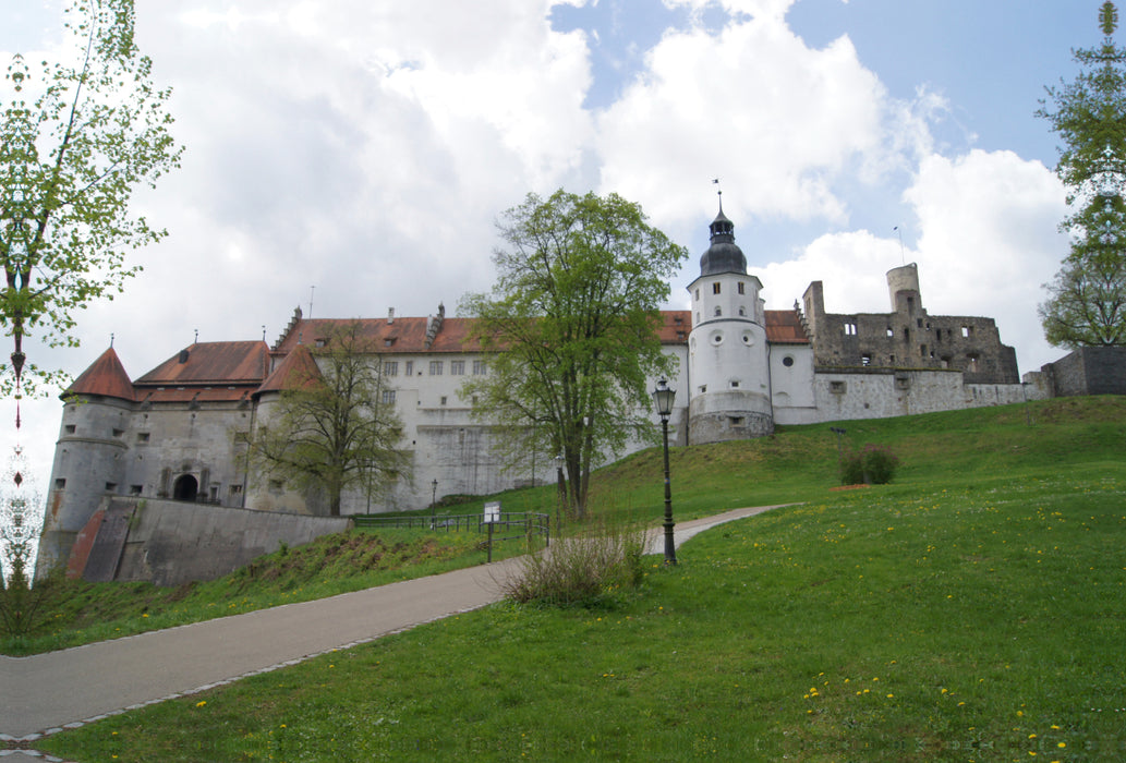 Premium textile canvas Premium textile canvas 120 cm x 80 cm across Path to Hellenstein Castle 