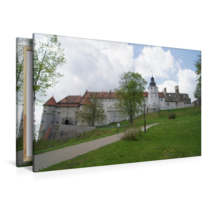 Premium Textil-Leinwand Premium Textil-Leinwand 120 cm x 80 cm quer Weg zu Schloss Hellenstein