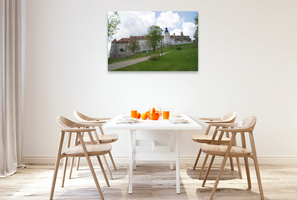 Premium textile canvas Premium textile canvas 120 cm x 80 cm across Path to Hellenstein Castle 