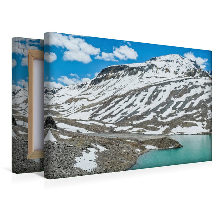 Premium Textil-Leinwand Premium Textil-Leinwand 45 cm x 30 cm quer Auf dem Manali- Leh Highway