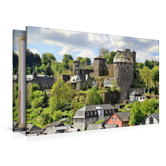 Premium Textil-Leinwand Premium Textil-Leinwand 120 cm x 80 cm quer Blick auf die Burg Monschau