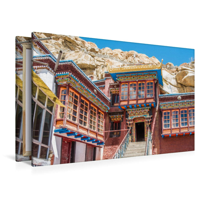 Premium Textil-Leinwand Premium Textil-Leinwand 120 cm x 80 cm quer Ein Motiv aus dem Kalender Ladakh - Buddhistische Klöster