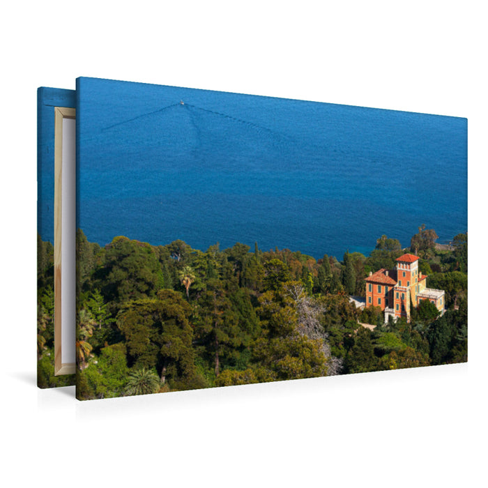 Premium Textil-Leinwand Premium Textil-Leinwand 120 cm x 80 cm quer Ausblick aufs Meer