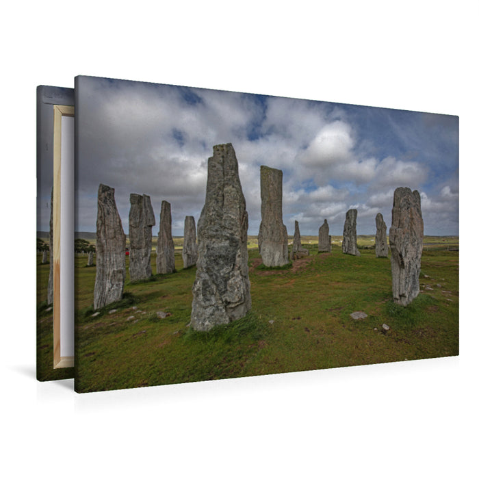 Premium Textil-Leinwand Premium Textil-Leinwand 120 cm x 80 cm quer Callanish Stones  - gälisch Calanais