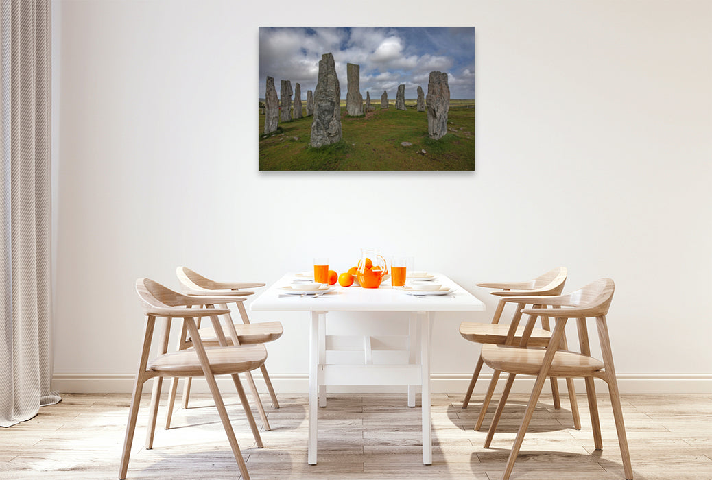 Premium textile canvas Premium textile canvas 120 cm x 80 cm landscape Callanish Stones - Gaelic Calanais 