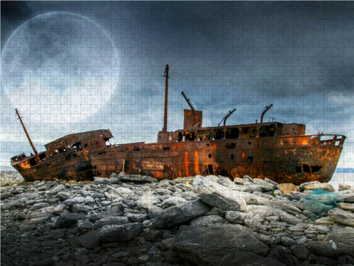 Schiffswrack der "MV Plassey" im Mondlicht - CALVENDO Foto-Puzzle - calvendoverlag 29.99