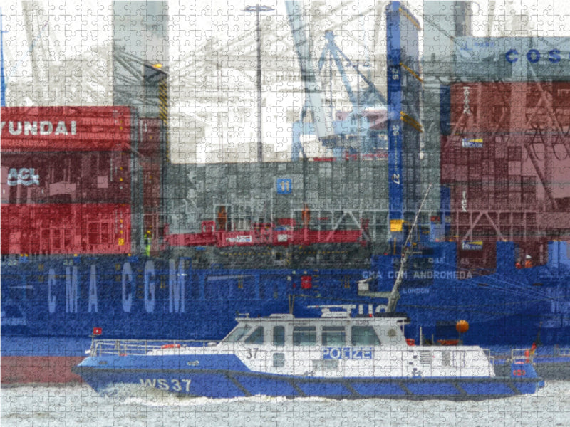 WS 31 auf Streifenfahrt durch den Hafen - CALVENDO Foto-Puzzle - calvendoverlag 29.99