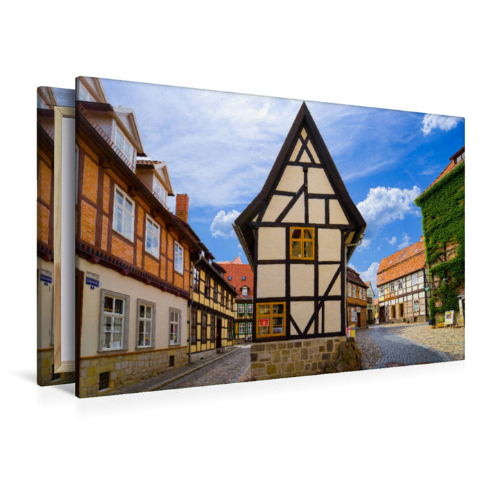 Toile textile haut de gamme Toile textile haut de gamme 120 cm x 80 cm de large Un motif du calendrier Impressions de Quedlinburg