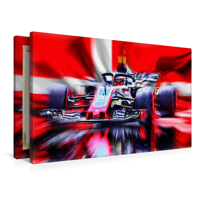 Premium Textil-Leinwand Premium Textil-Leinwand 90 cm x 60 cm quer Kevin Magnussen ist erst der vierte Däne, der es in die höchste Motorsportklasse geschafft hat.