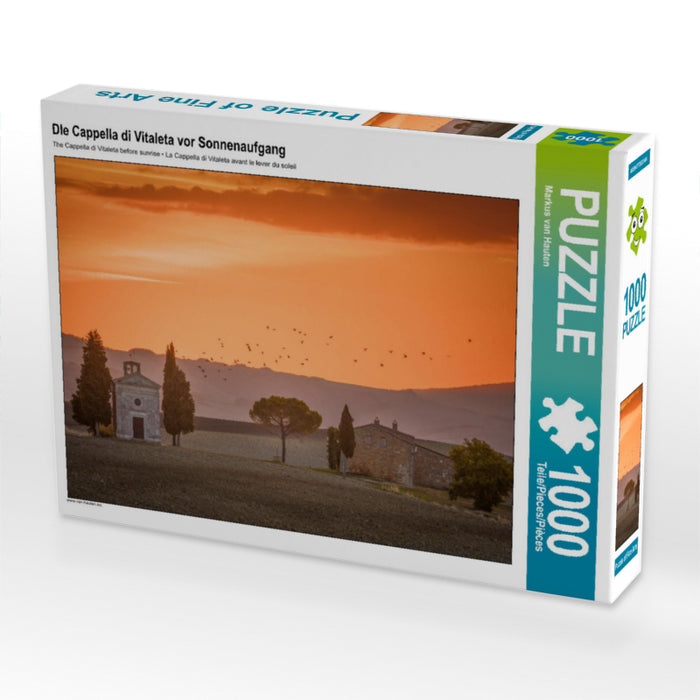 DIe Cappella di Vitaleta vor Sonnenaufgang - CALVENDO Foto-Puzzle