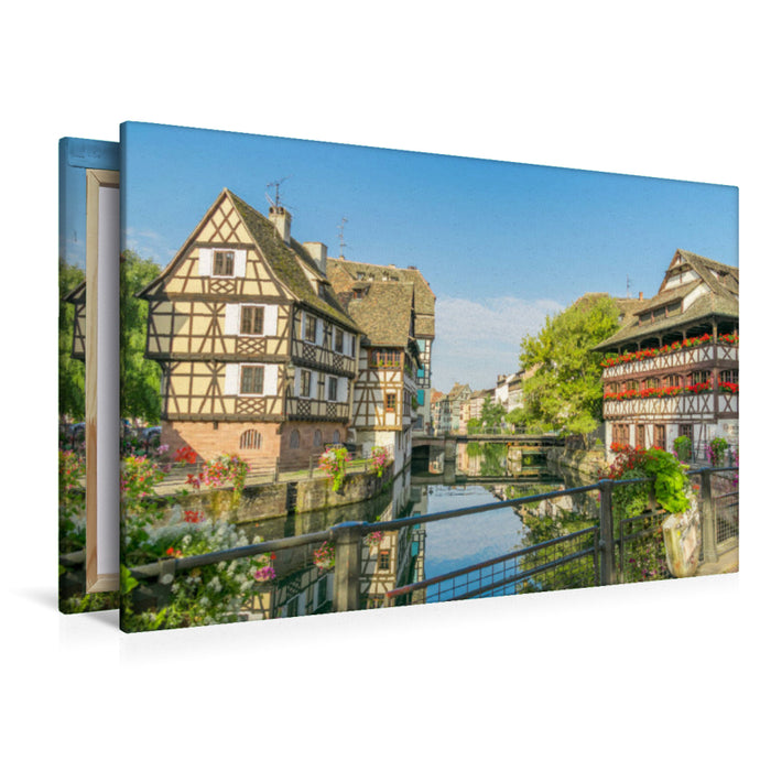 Premium Textil-Leinwand Premium Textil-Leinwand 120 cm x 80 cm quer Ein Motiv aus dem Kalender Romantisches Straßburg