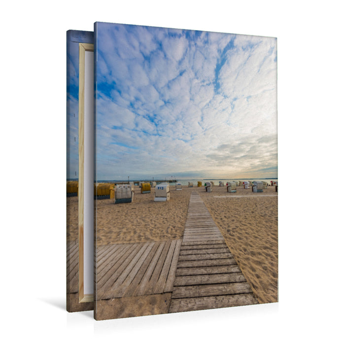 Premium Textil-Leinwand Premium Textil-Leinwand 80 cm x 120 cm  hoch PELZERHAKEN Abendatmosphäre am Strand