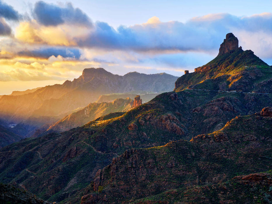 Paysage de montagne au coucher du soleil (Gran Canaria) - Puzzle photo CALVENDO 