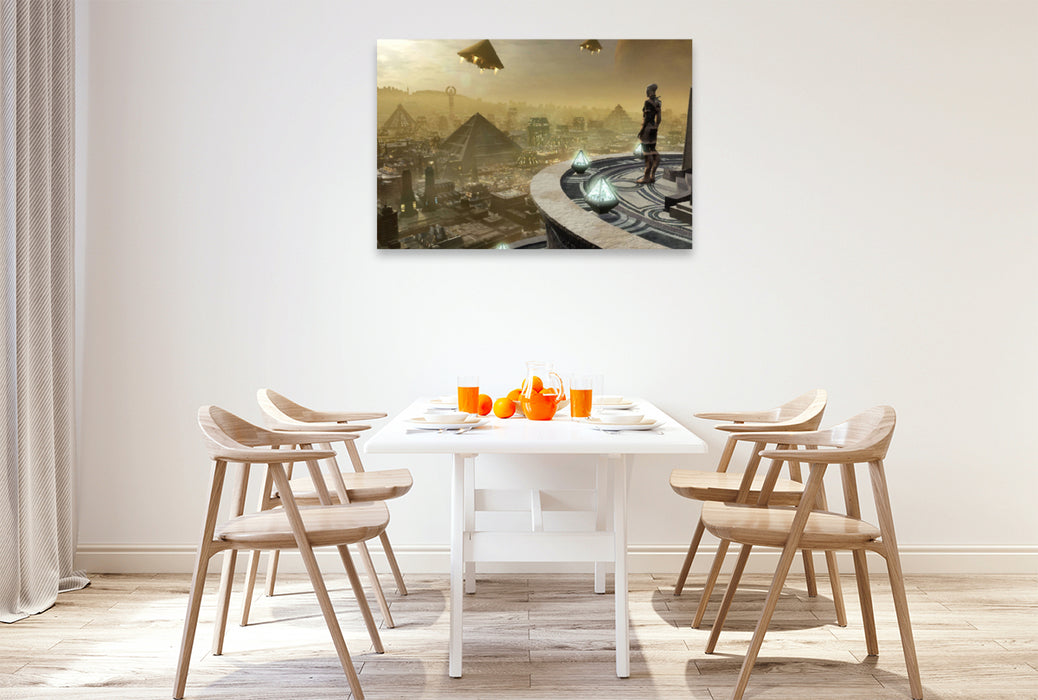 Premium textile canvas Premium textile canvas 120 cm x 80 cm landscape The old breed 
