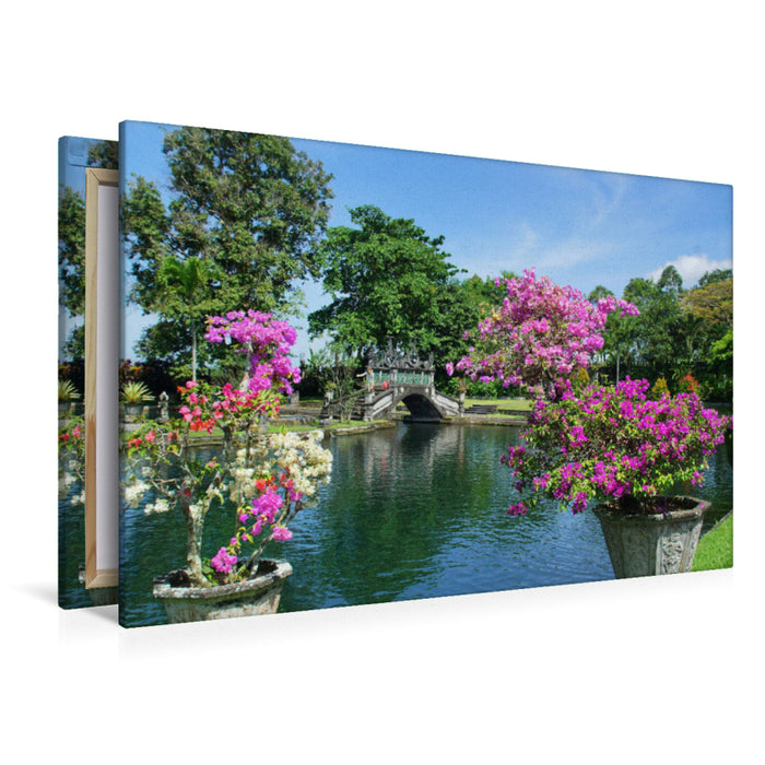 Premium textile canvas Premium textile canvas 120 cm x 80 cm landscape water garden 