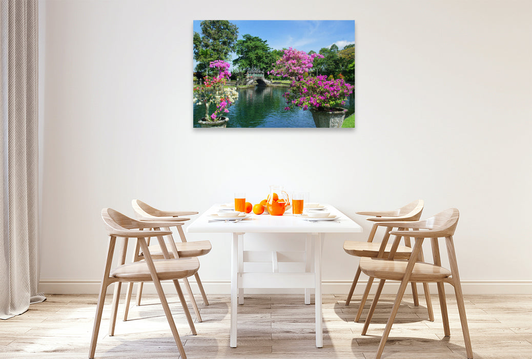 Premium textile canvas Premium textile canvas 120 cm x 80 cm landscape water garden 