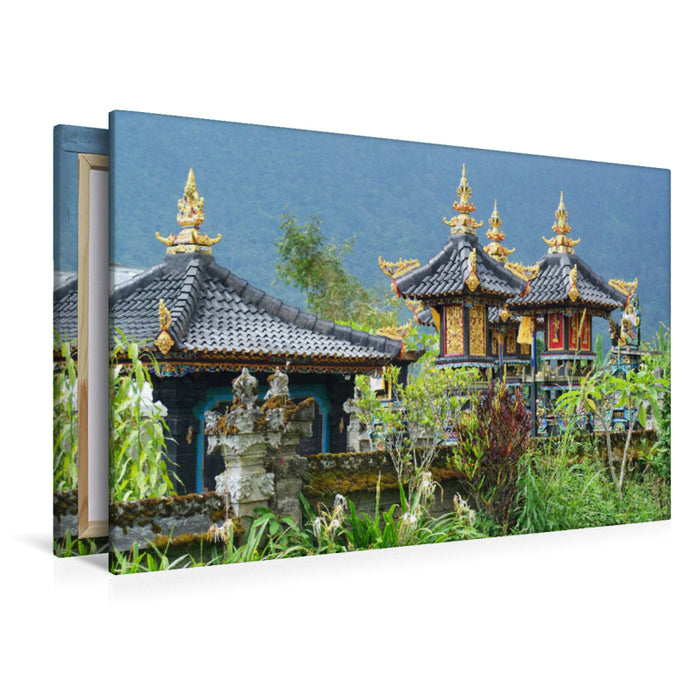 Premium textile canvas Premium textile canvas 120 cm x 80 cm landscape Private temple on Lake Bratan 