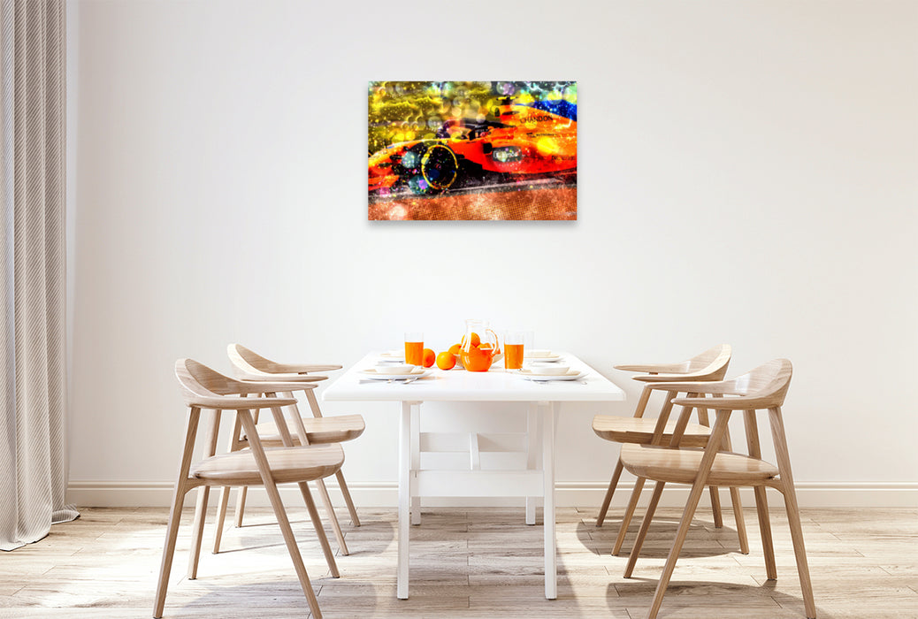 Premium textile canvas Premium textile canvas 90 cm x 60 cm landscape Vandoorne's Monoposto - detail enlargement with digital effects 