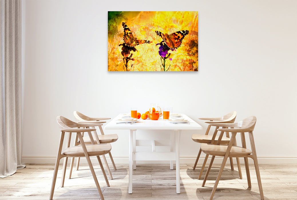 Premium textile canvas Premium textile canvas 120 cm x 80 cm landscape A motif from the calendar Butterfly ART 