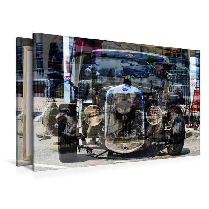 Premium textile canvas Premium textile canvas 120 cm x 80 cm landscape Ford HotRod 