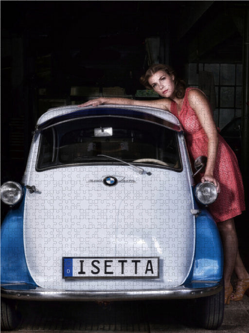 Die Isetta trifft Modells Ein Rollermobil zum Knutschen - CALVENDO Foto-Puzzle - calvendoverlag 29.99