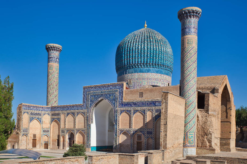 Premium textile canvas Premium textile canvas 120 cm x 80 cm landscape Gur Emir Mausoleum in Samarkand 