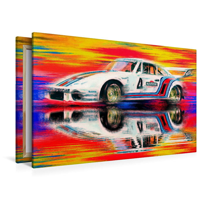 Premium textile canvas Premium textile canvas 120 cm x 80 cm landscape The 935 of racing drivers Jochen Mass and Jacky Ickx at the end of the 1970s 