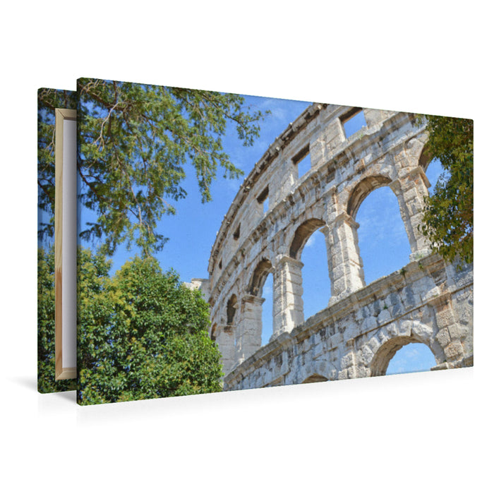 Premium textile canvas Premium textile canvas 120 cm x 80 cm landscape Pula Amphitheater 