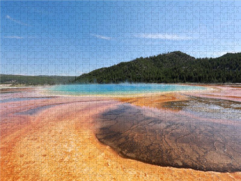 En fonction de la température de l’eau, des micro-organismes donnent aux sources leur couleur extraordinaire. - Casse-tête photo CALVENDO 