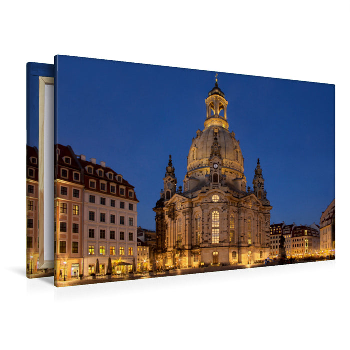 Premium Textil-Leinwand Premium Textil-Leinwand 120 cm x 80 cm quer Frauenkirche