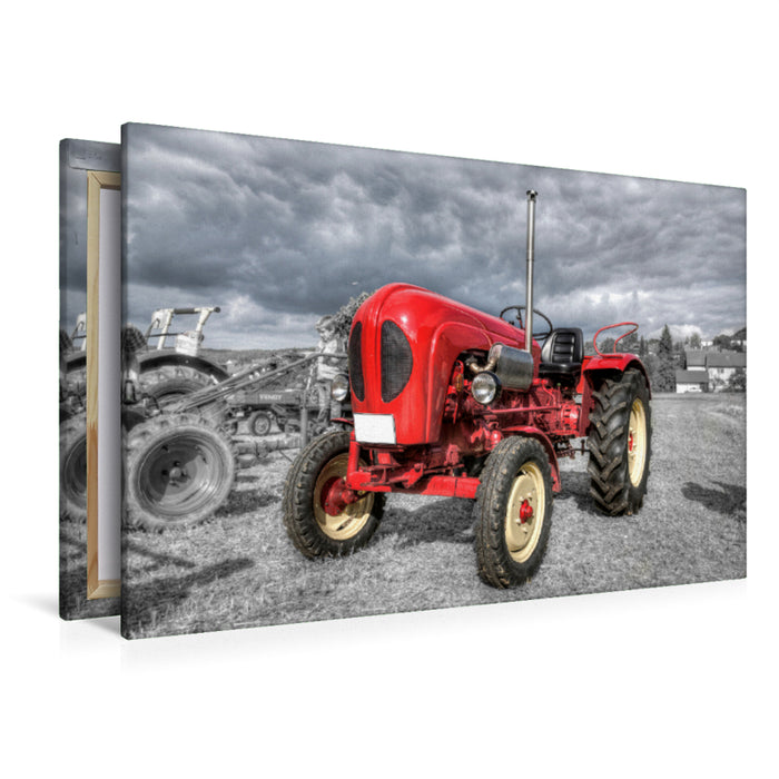 Premium textile canvas Premium textile canvas 120 cm x 80 cm across A motif from the calendar Nostalgia in the field and hallway 