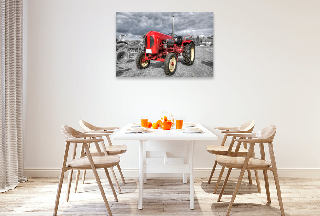 Premium textile canvas Premium textile canvas 120 cm x 80 cm across A motif from the calendar Nostalgia in the field and hallway 