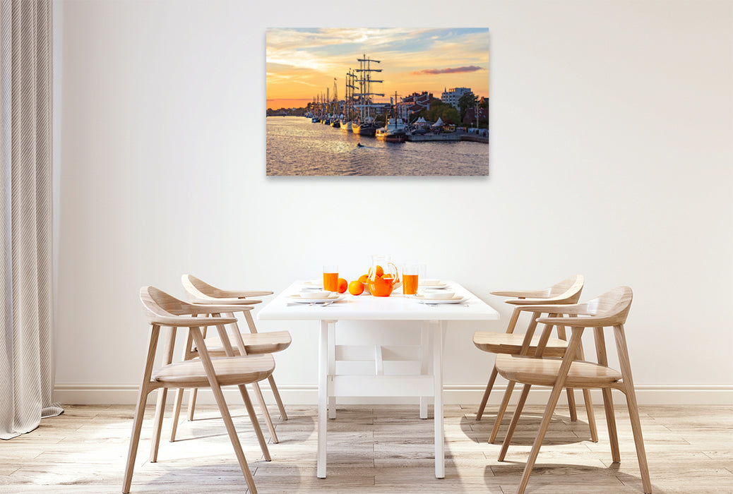 Premium textile canvas Premium textile canvas 120 cm x 80 cm landscape Wilhelmshaven Bontekai 