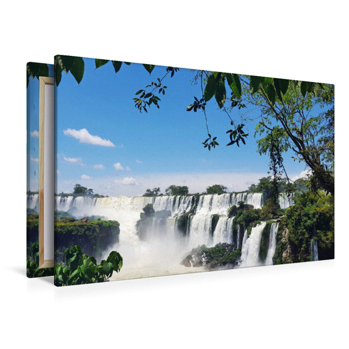 Premium Textil-Leinwand Premium Textil-Leinwand 120 cm x 80 cm quer Die Iguazú Wasserfälle
