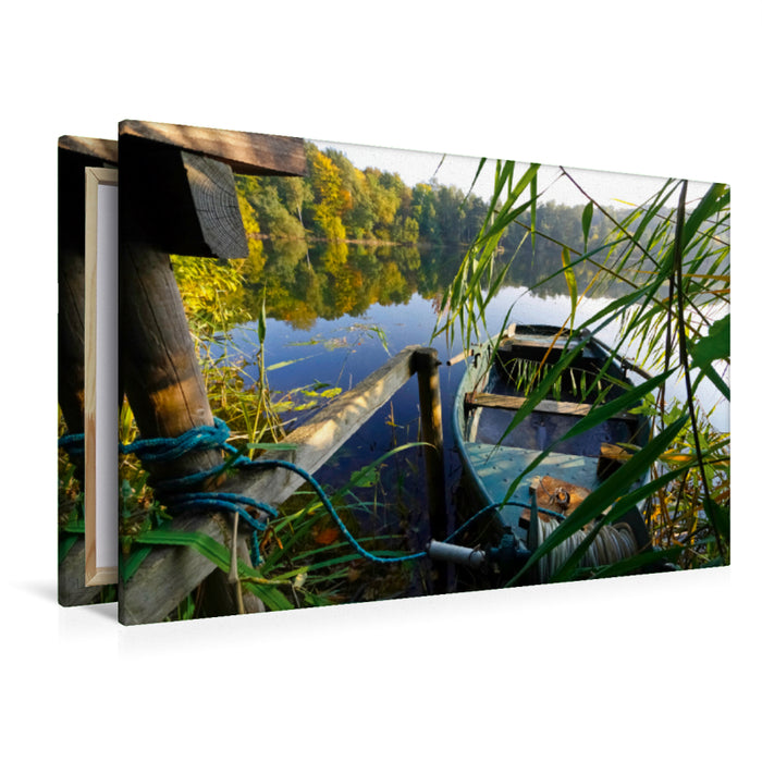 Premium textile canvas Premium textile canvas 120 cm x 80 cm landscape Gratenpoeter See, Tiefenbroich 