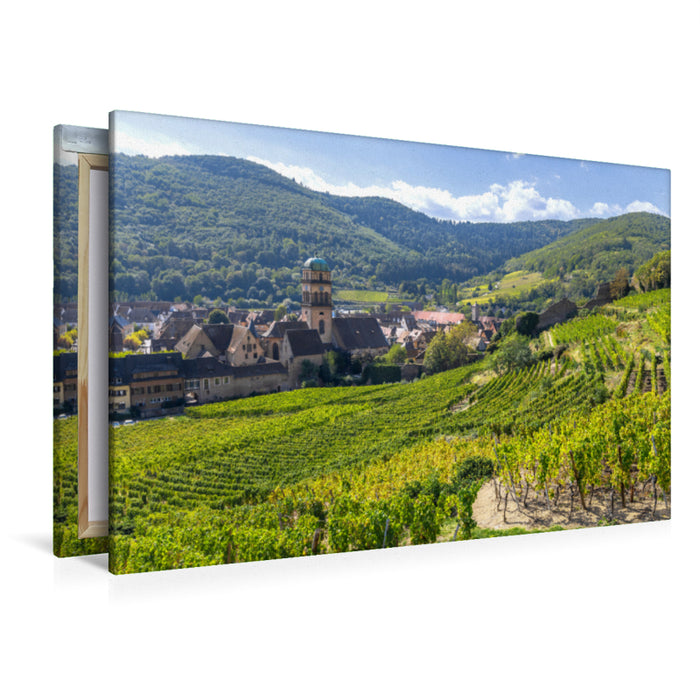 Premium Textil-Leinwand Premium Textil-Leinwand 120 cm x 80 cm quer Ein Motiv aus dem Kalender Elsässer Weinstraße, Elsässer Weinstraße, malerische Dörfer in idyllischer Landschaft