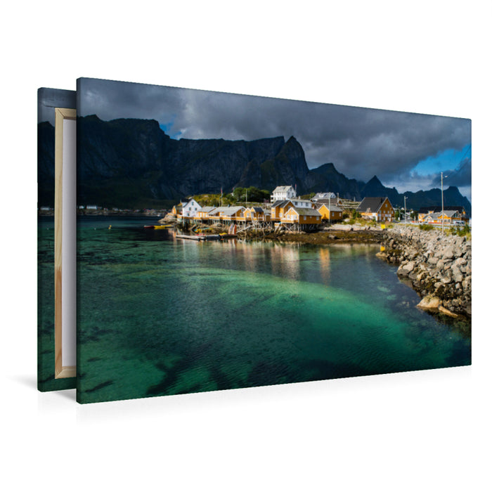 Premium textile canvas Premium textile canvas 120 cm x 80 cm landscape Norway - Lofoten 